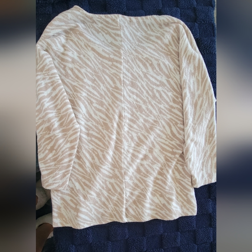 Women's Zebra Print Top with Studded Shoulders - Picture 5 of 5